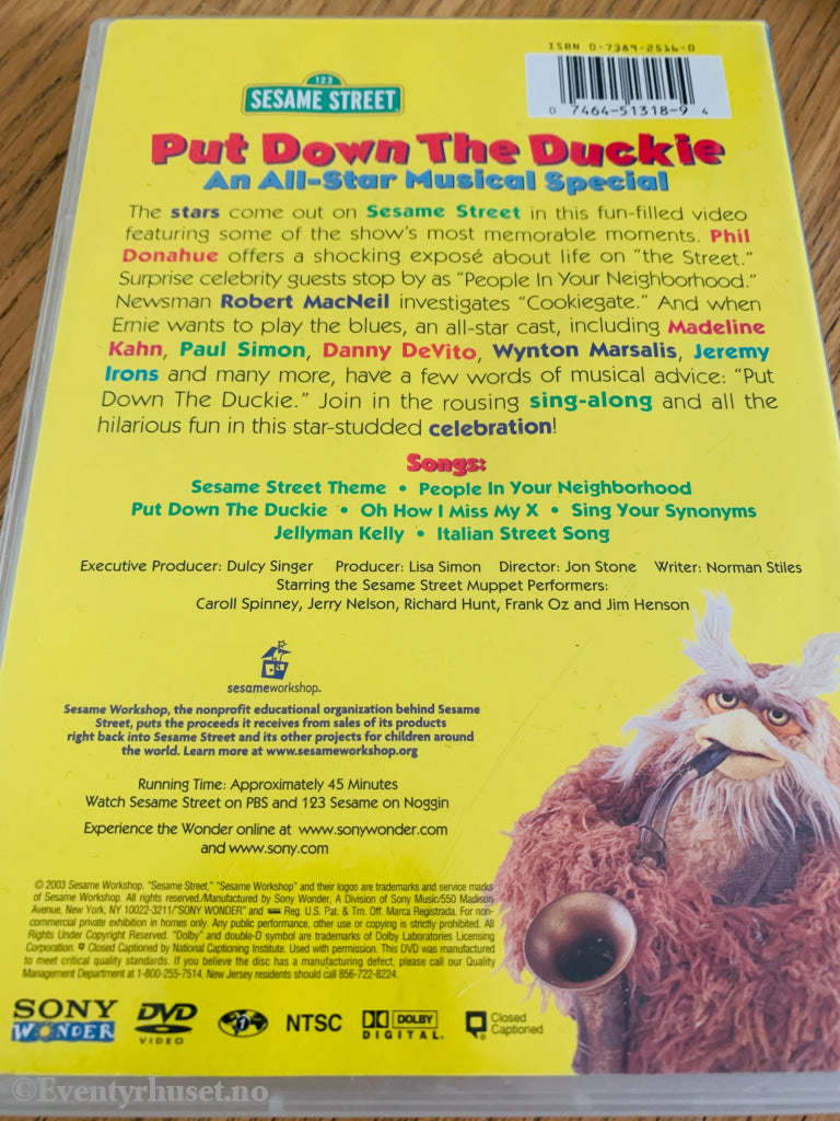 Sesame Street: Put Down The Duckie (1988). DVD.
