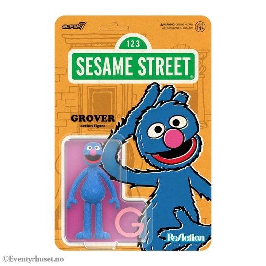 Sesame Street ReAction Action Figure Wave 05 Grover 10 cm. Mint In Sealed Box (MISB)! Actionfigur