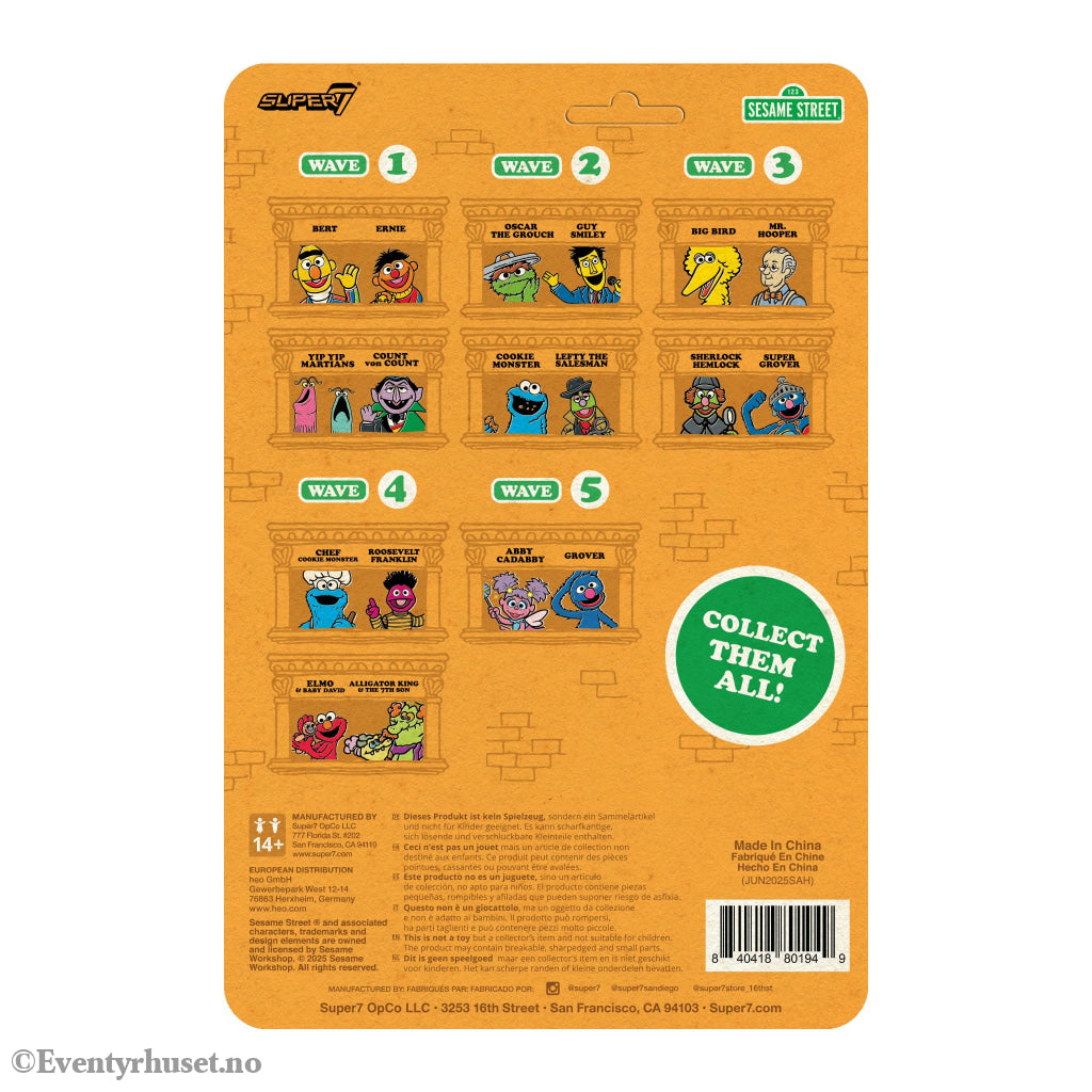 Sesame Street ReAction Action Figure Wave 05 Grover 10 cm. Mint In Sealed Box (MISB)! Actionfigur