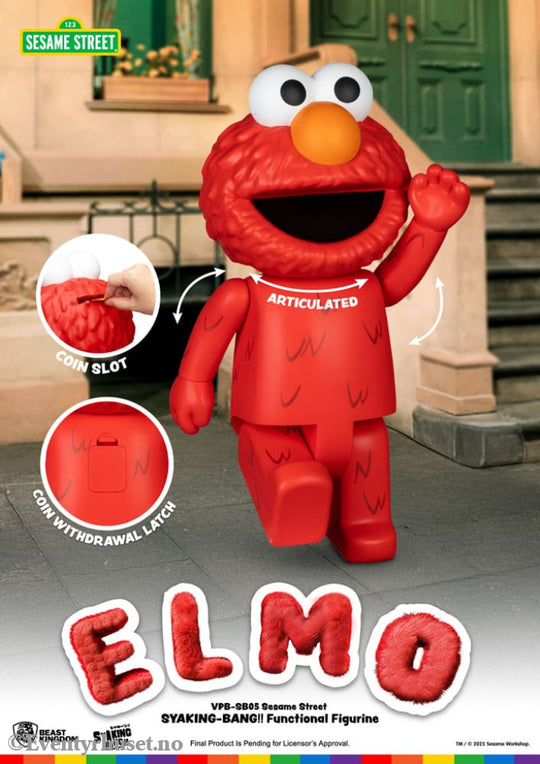 Sesame Street Syaking Bang Vinyl Piggy Bank Elmo 47 cm Home & Gifts