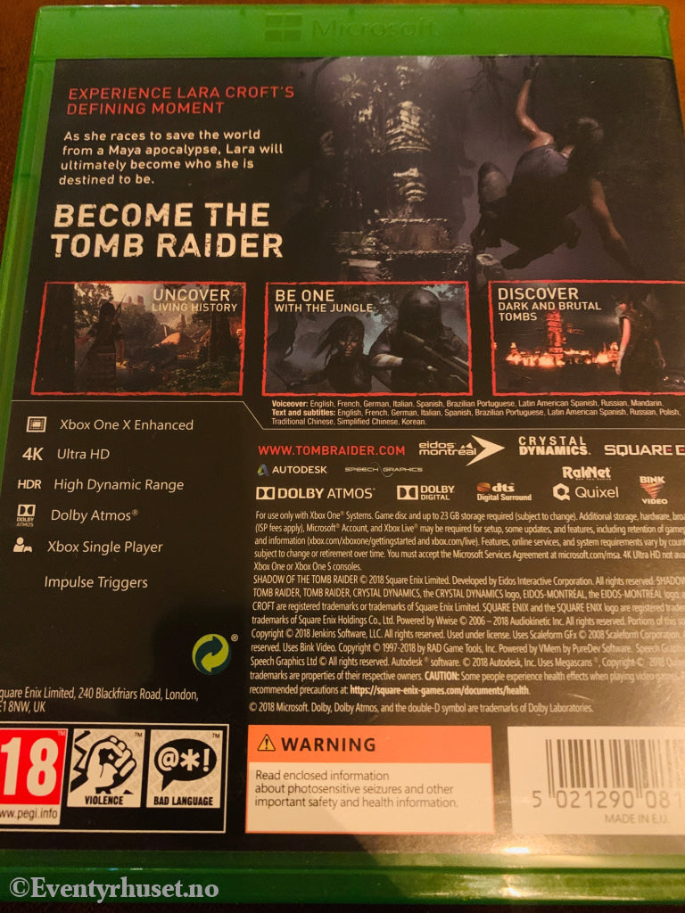 Shadow of the Tomb Raider . Xbox One.