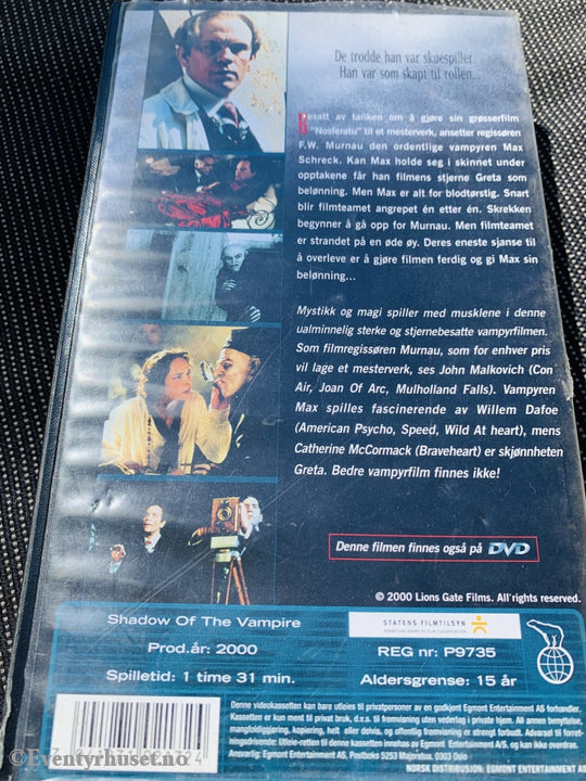 Shadow Of The Vampire. 2000. Vhs. Vhs