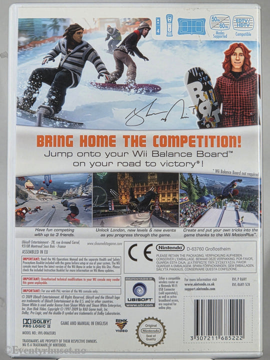 Shaun White Snowboarding World Stage . Nintendo Wii.