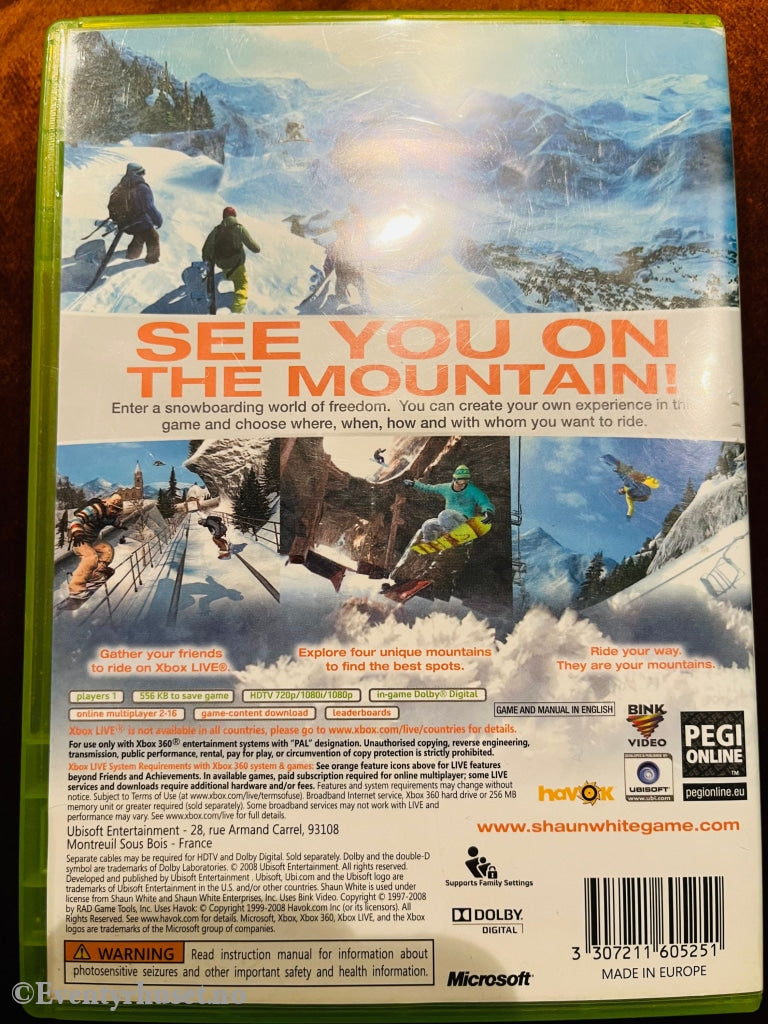 Shaun White Snowboarding. Xbox 360.