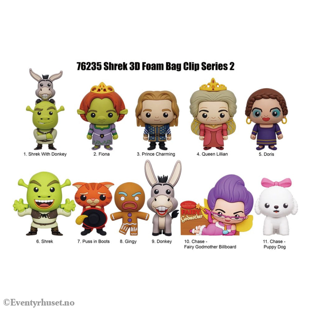 Shrek PVC Bag Clips Series 2 Display (24) Fashion & Accessories