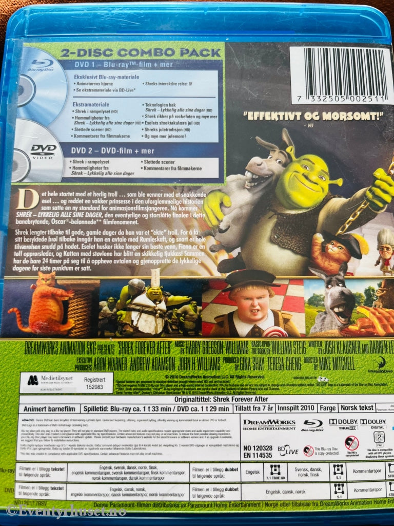 Shrek Siste Kapittel. Blu-Ray + Dvd. Disc