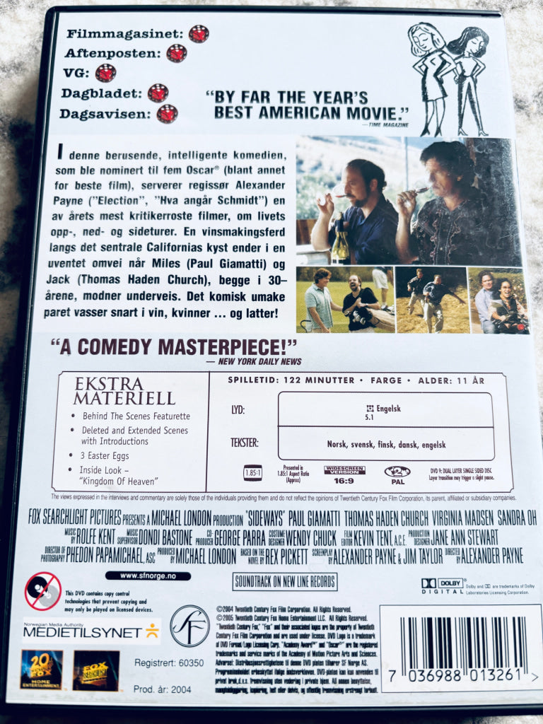 Sideways. DVD.
