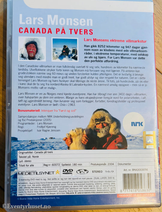 Signert! Lars Monsen - Canada på tvers (NRK). 2004. DVD. DVD