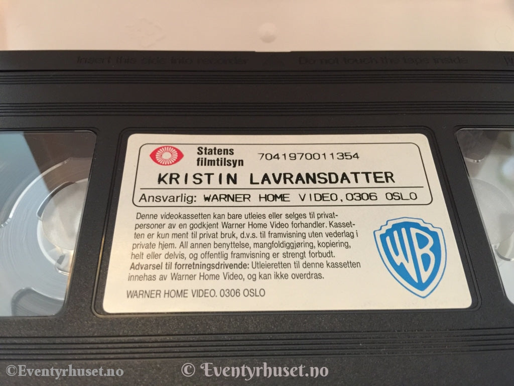 Sigrid Undset. 1995. Kristin Lavransdatter. Kransen - En Film Av Liv Ullmann. Vhs. Vhs