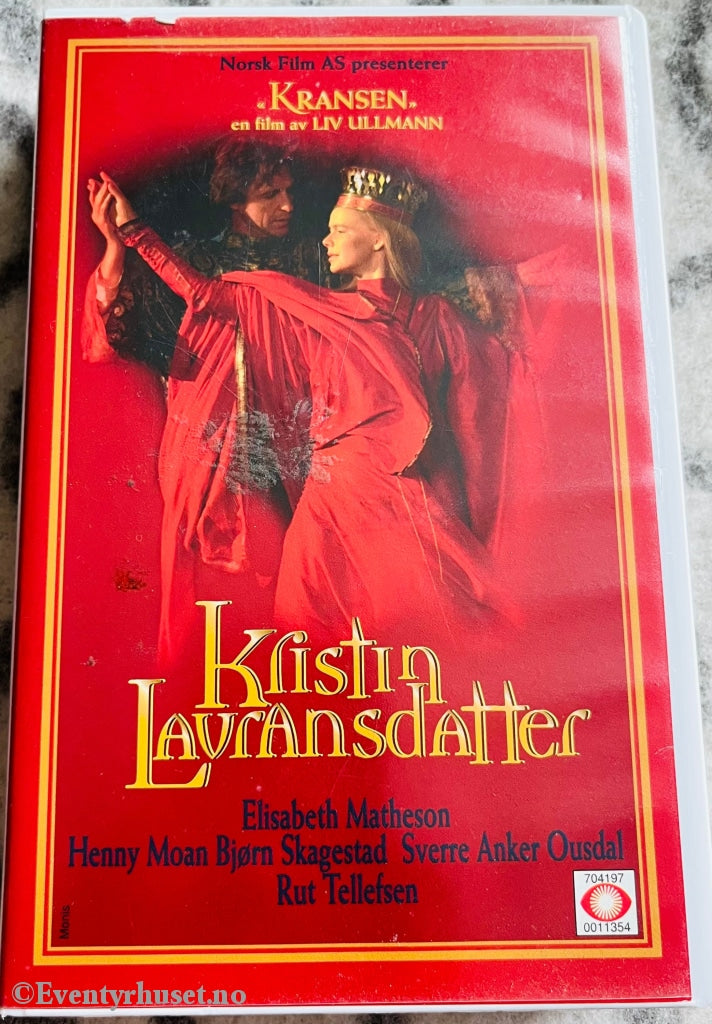 Sigrid Undset. 1995. Kristin Lavransdatter. Kransen - En Film Av Liv Ullmann. Vhs Fra Utleie.