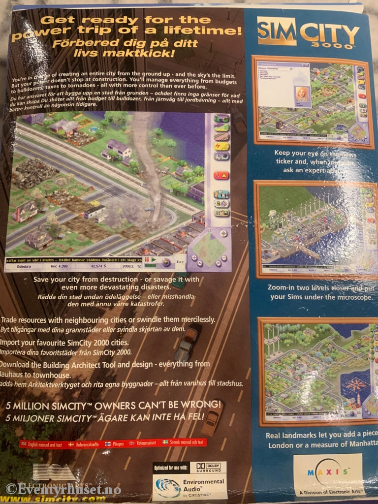 Sim City 3000. Pc-Spill. Big Box. Pc Spill