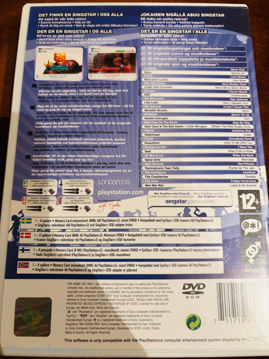SingStar 90s. PS2.
