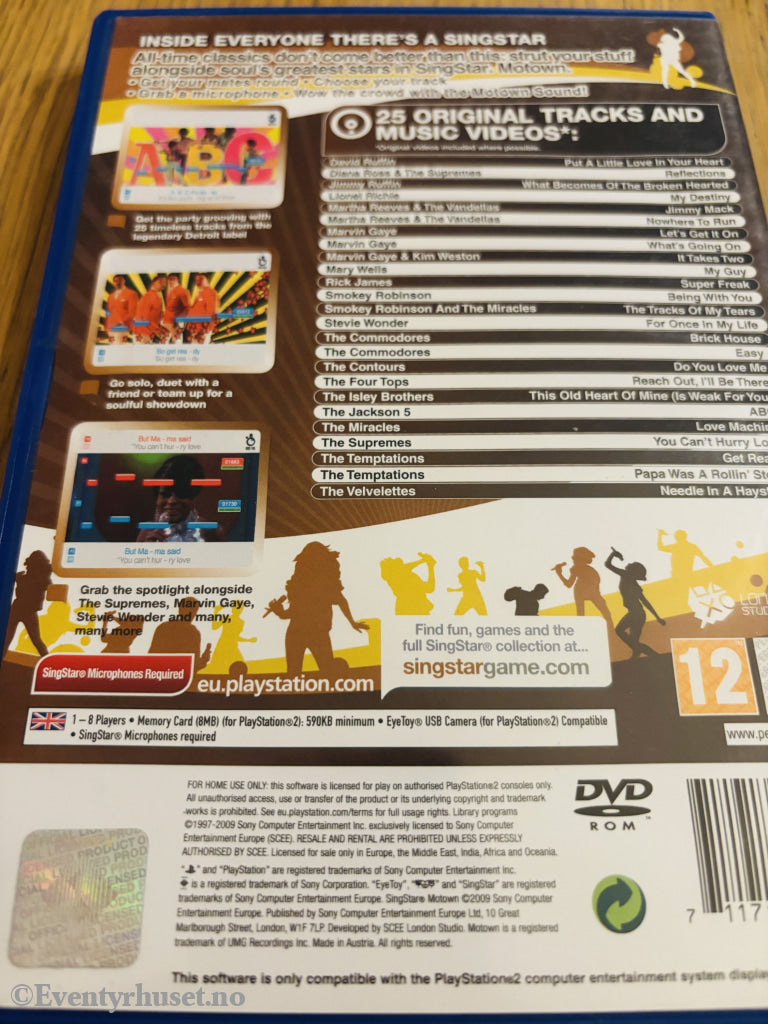 SingStar Motown . PS2.