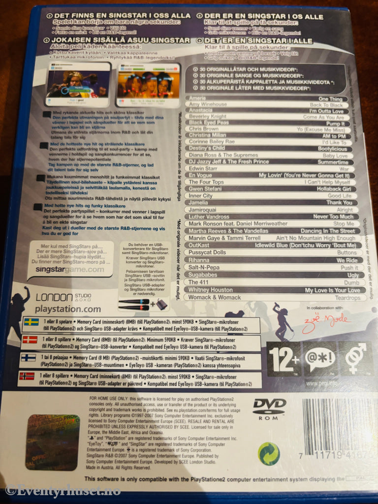 Singstar R&B. PS2.