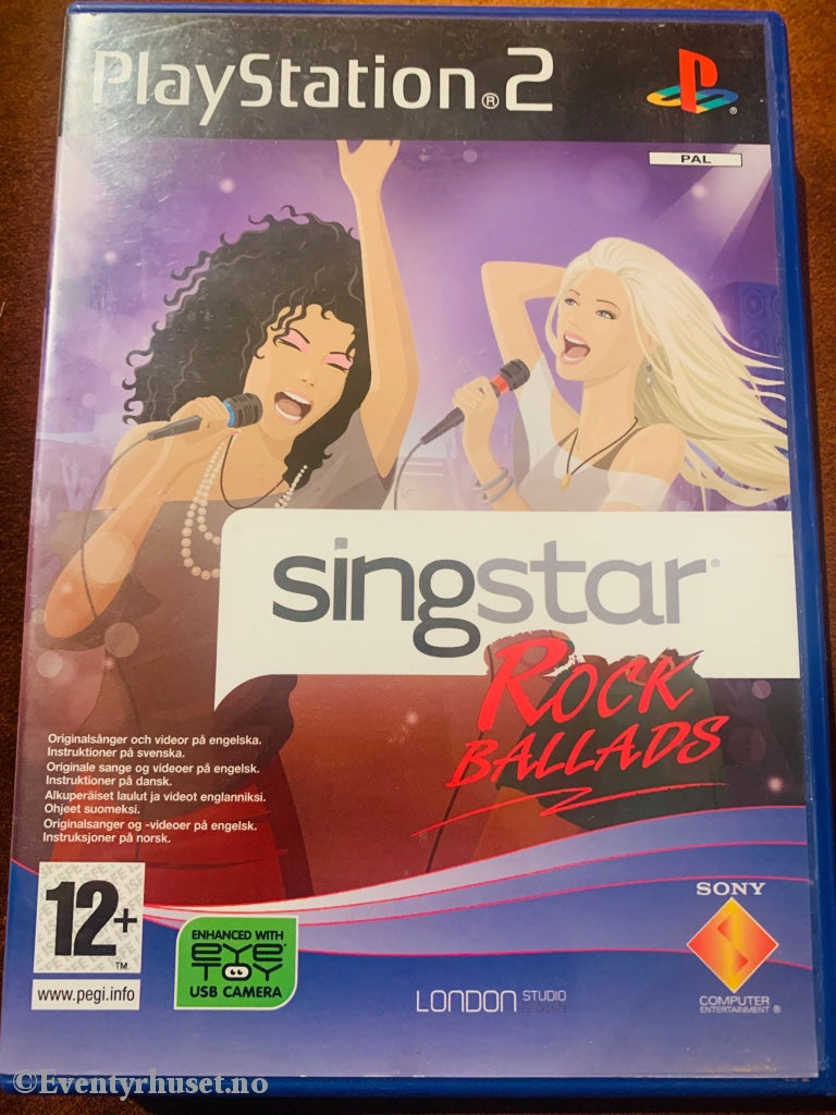 Singstar Rock Ballads. Ps2. Ps2