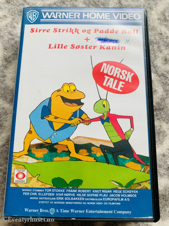 Sirre Strikk Og Padde Ball + Lille Søster Kanin. 1988. Vhs. Vhs