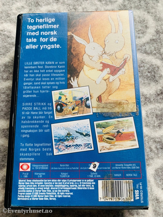 Sirre Strikk Og Padde Ball + Lille Søster Kanin. 1988. Vhs. Vhs