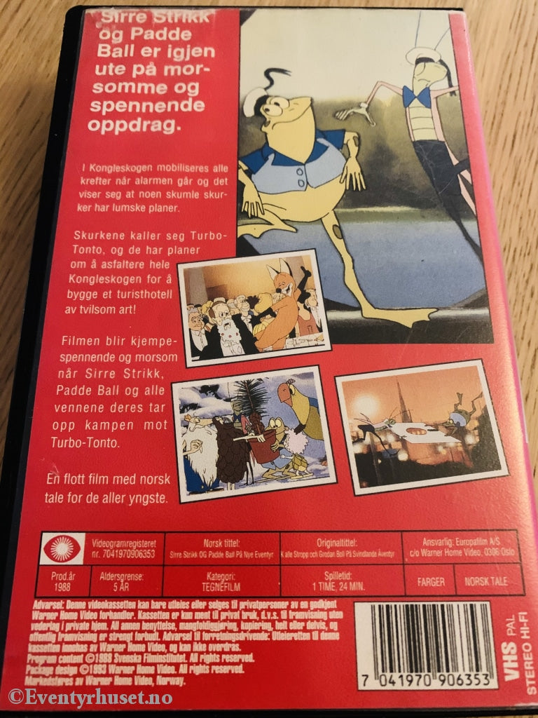 Sirre Strikk Og Padde Ball På Nye Eventyr. 1988. Vhs. Vhs