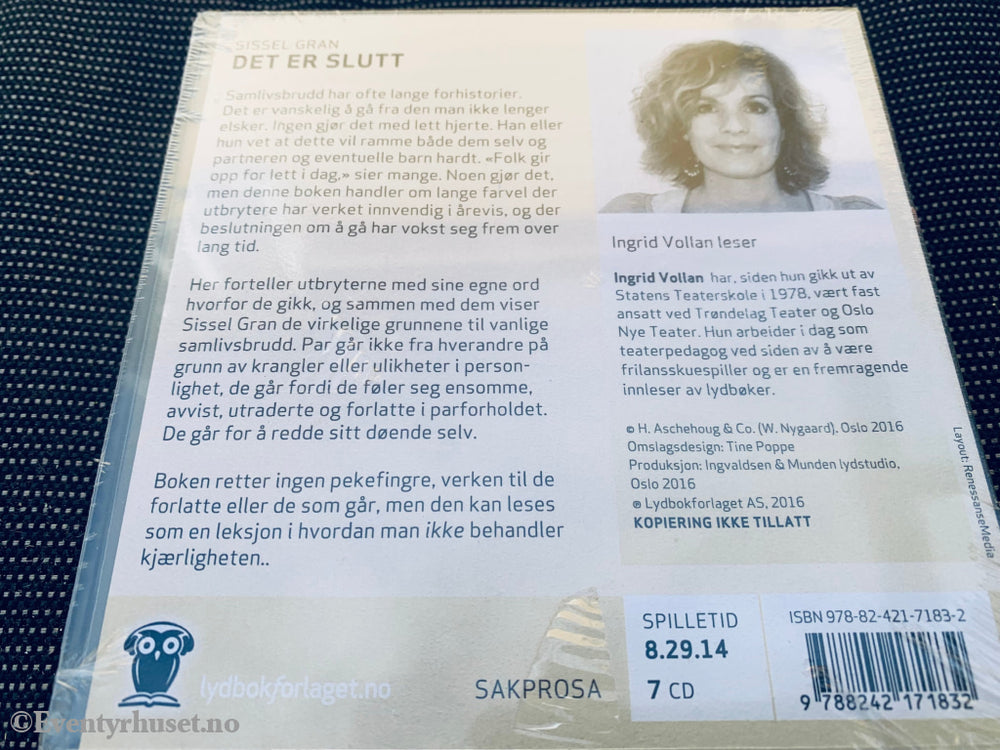 Sissel Gran. Det Er Slutt. Lydbok På 7Cd. Ny I Plast!