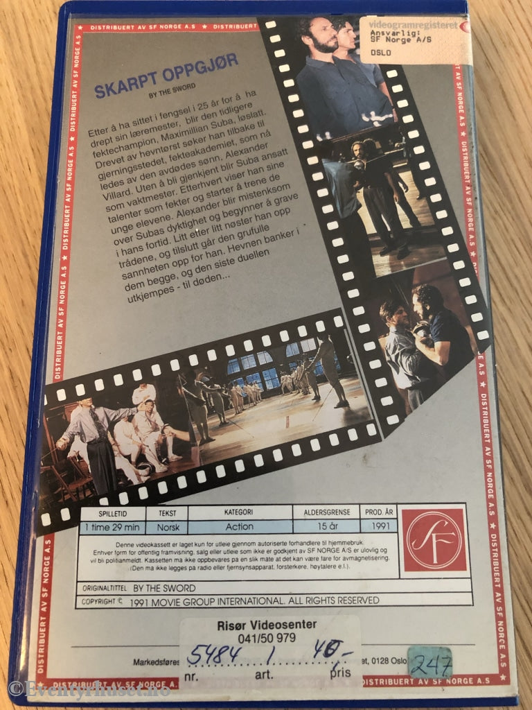 Skarpt Oppgjør (By The Sword). 1991. Vhs Big Box.