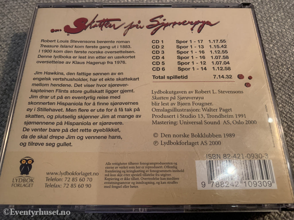 Skatten På Sjørøverøya. 1989/2000. Lydbok 6 Cd.