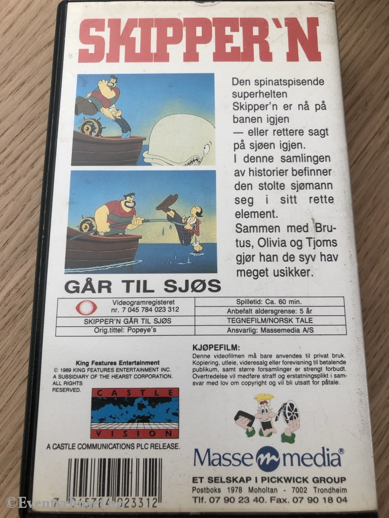 Skippern Går Til Sjøs. 1989. Vhs. Vhs