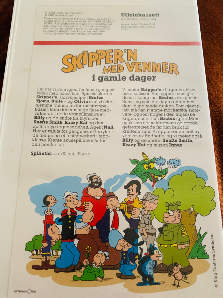 Skipper’n med venner i gamle dager. 1983. VHS. VHS Big Box