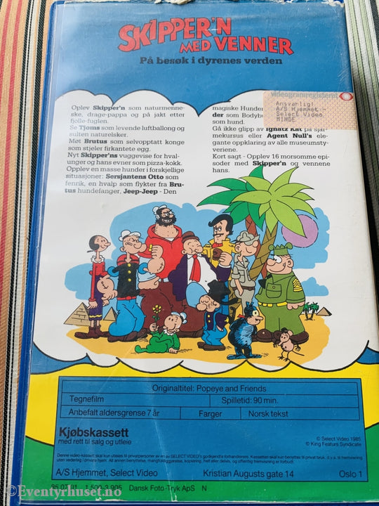 Skippern Med Venner. På Besøk I Dyrenes Verden. 1985. Vhs Big Box.