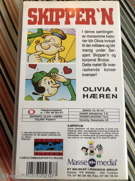 Skippern. Olivia I Hæren. 1989. Vhs. Vhs