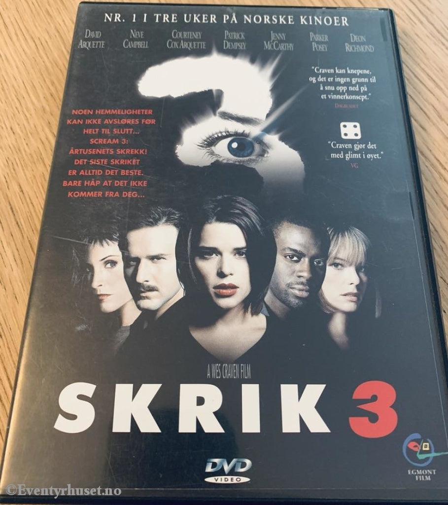 Skrik 3. 2000. Dvd. Dvd
