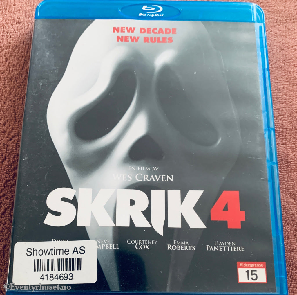 Skrik 4. Blu-ray leiefilm.