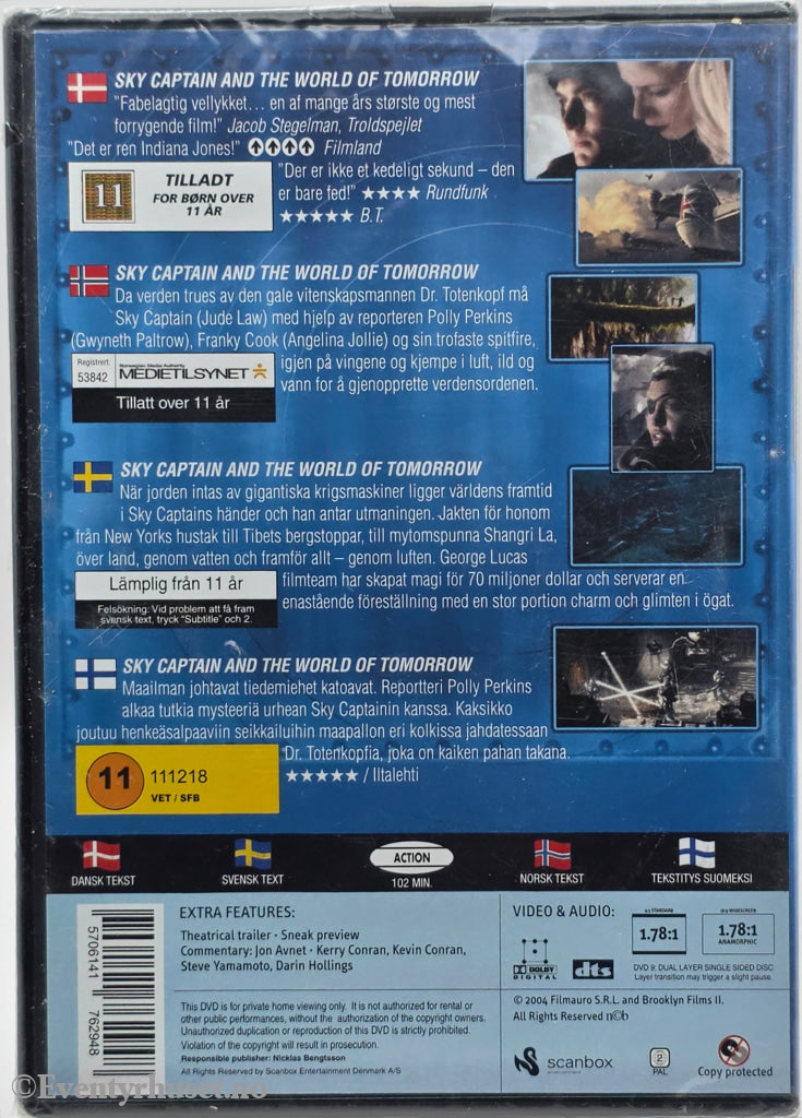 Sky Captain and the World of Tomorrow (2004). DVD. Ny i plast!