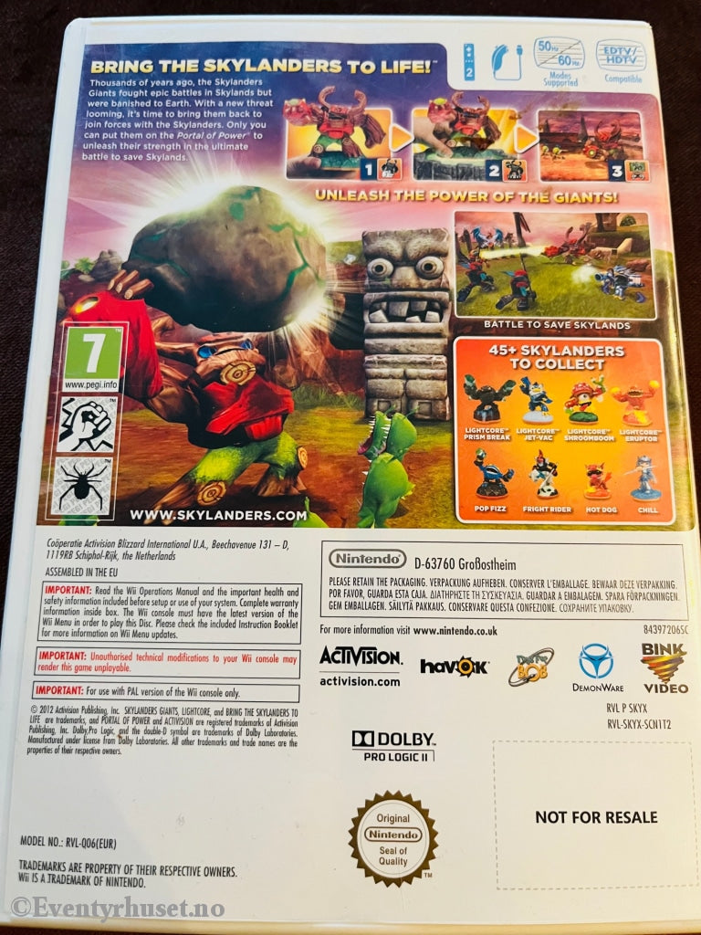 Skylanders Giants. Nintendo Wii. Wii