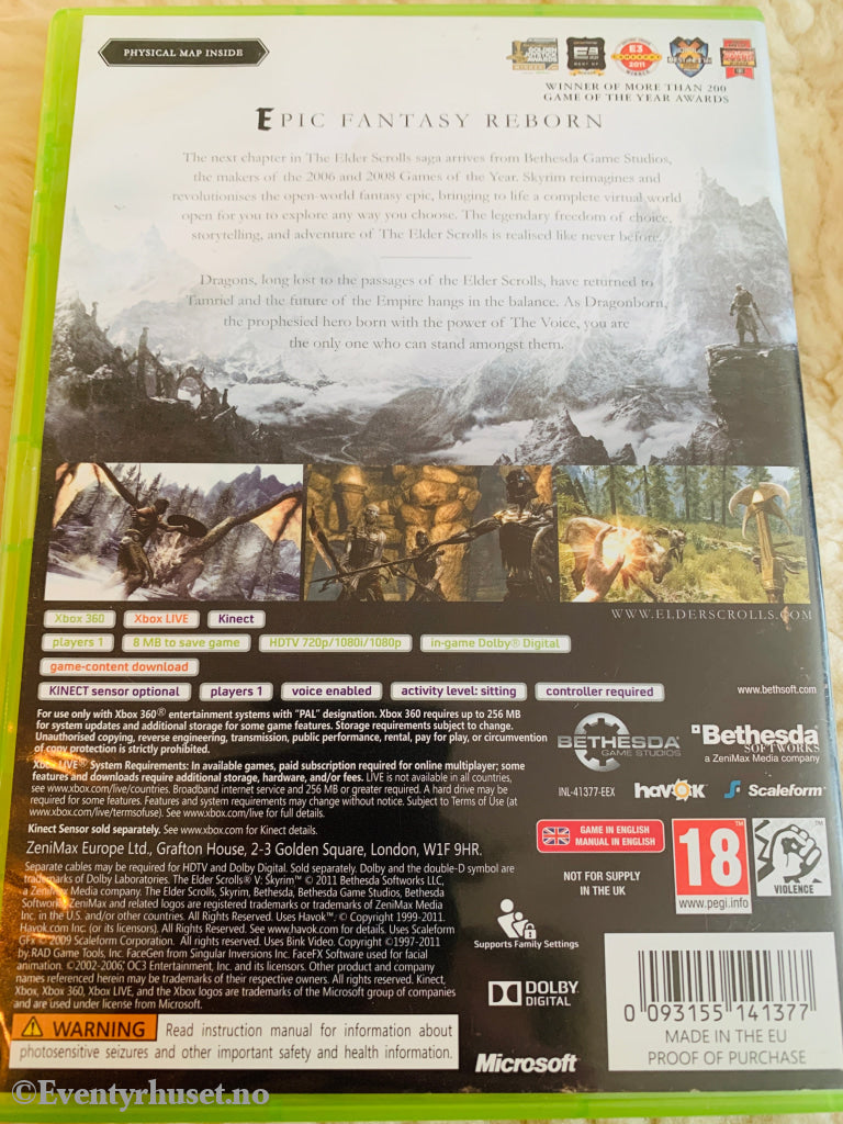 Skyrim (With Kinect). Xbox 360.