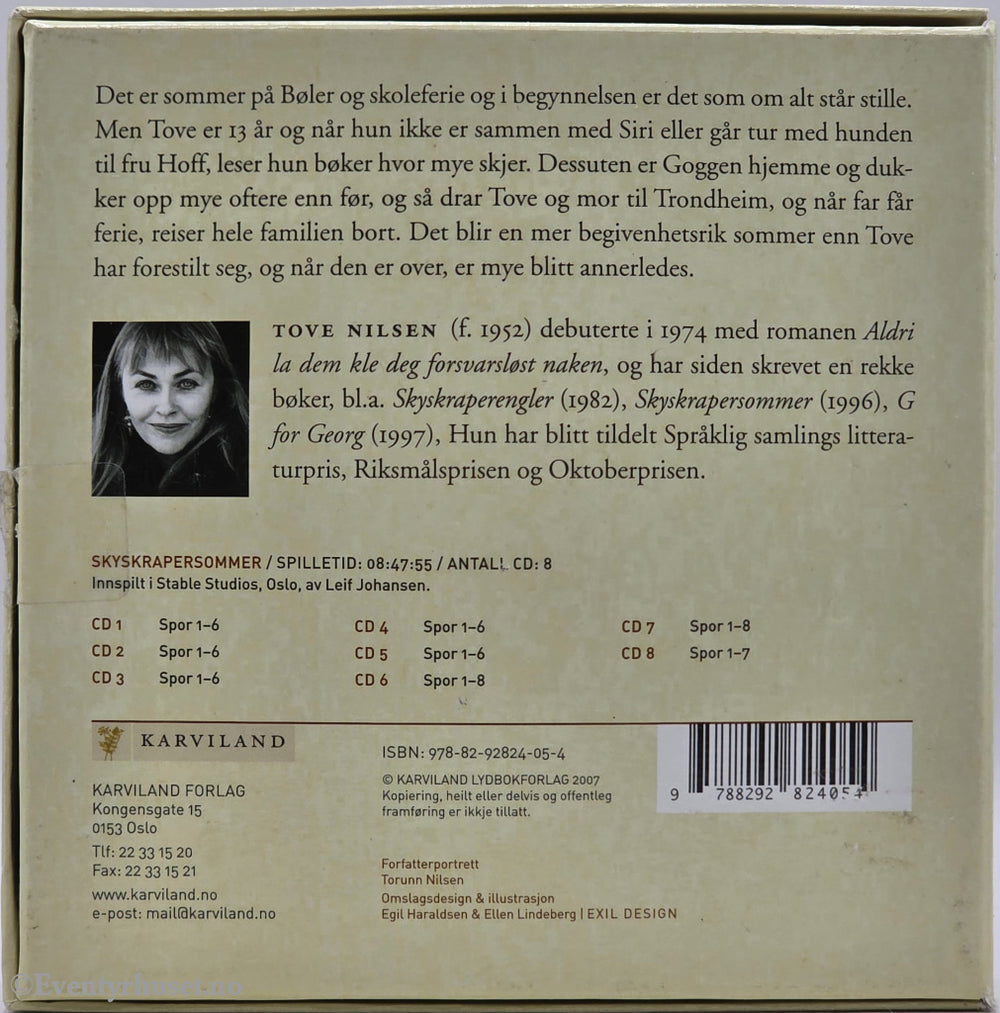 Skyskrapersommer – Tove Nilsen. Lydbok på CD.