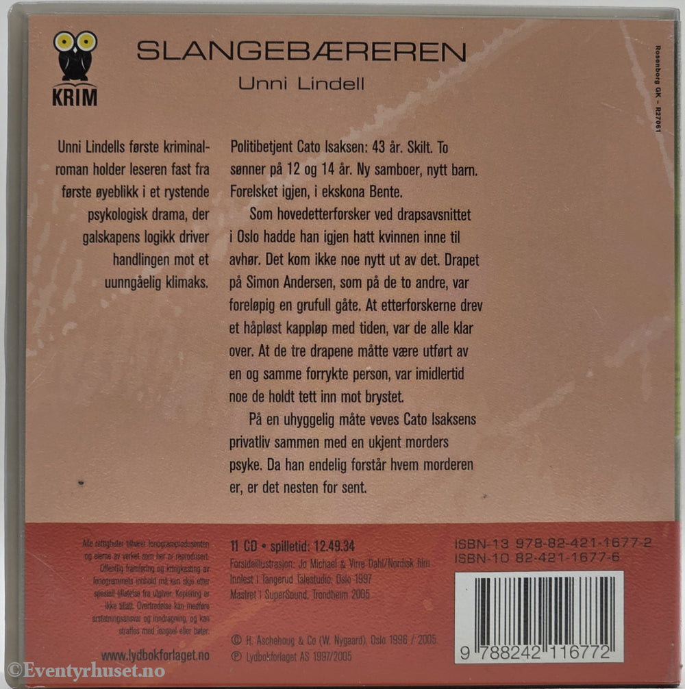 Slangebæreren – Unni Lindell . Lydbok på CD.
