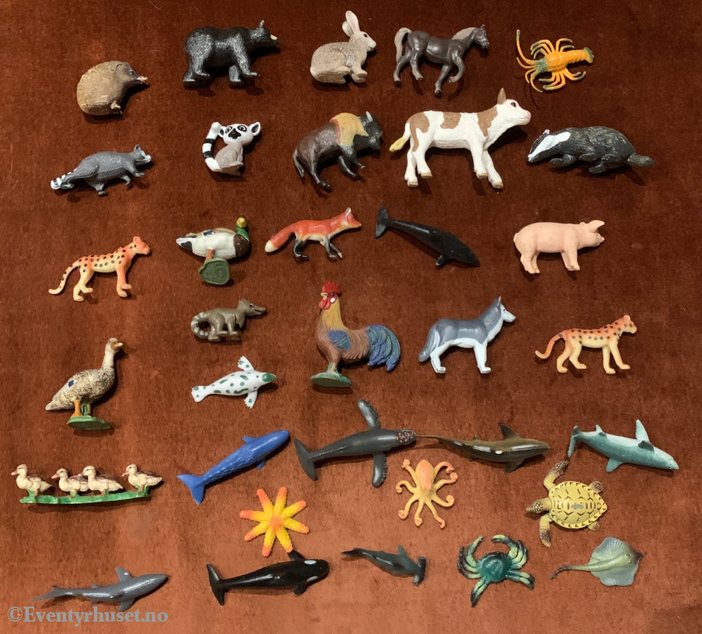 Små dyrefigurer – blandet miniatyrsett