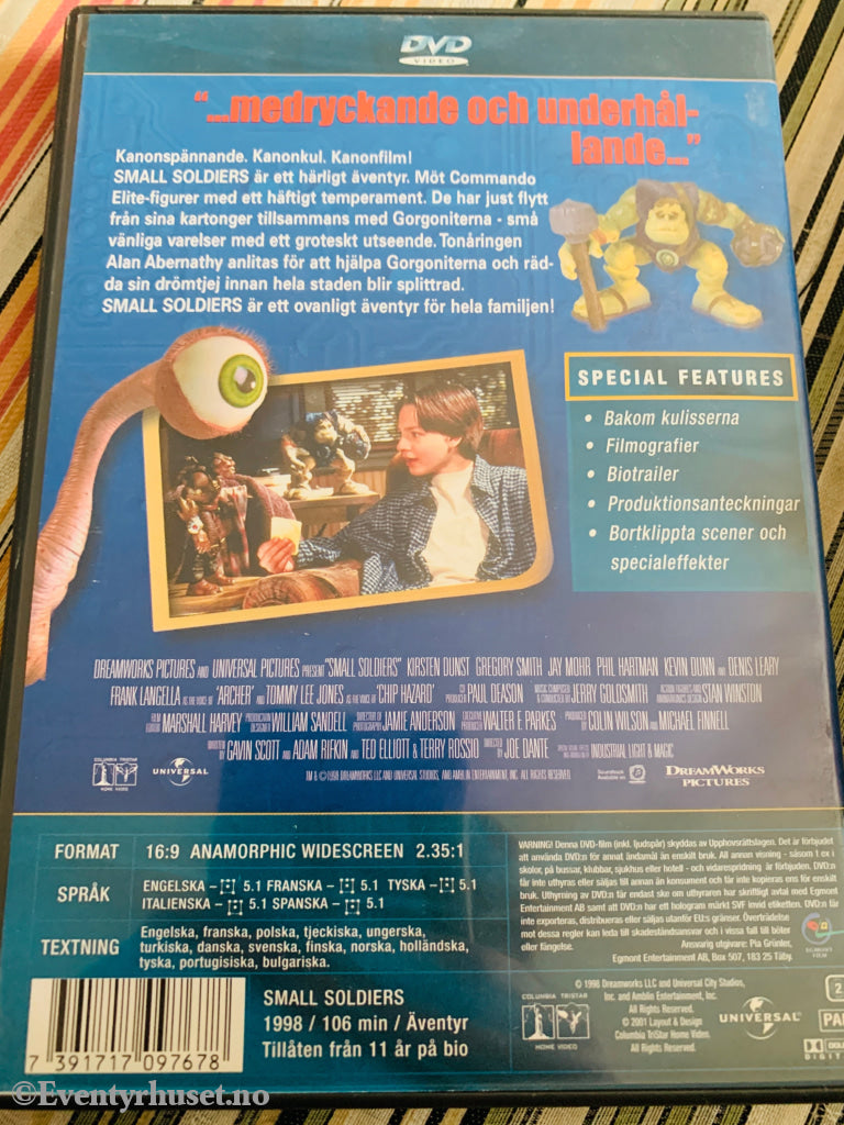 Små Soldater (Small Soldiers). 1998. Dvd. Med Norsk Tekst! Dvd