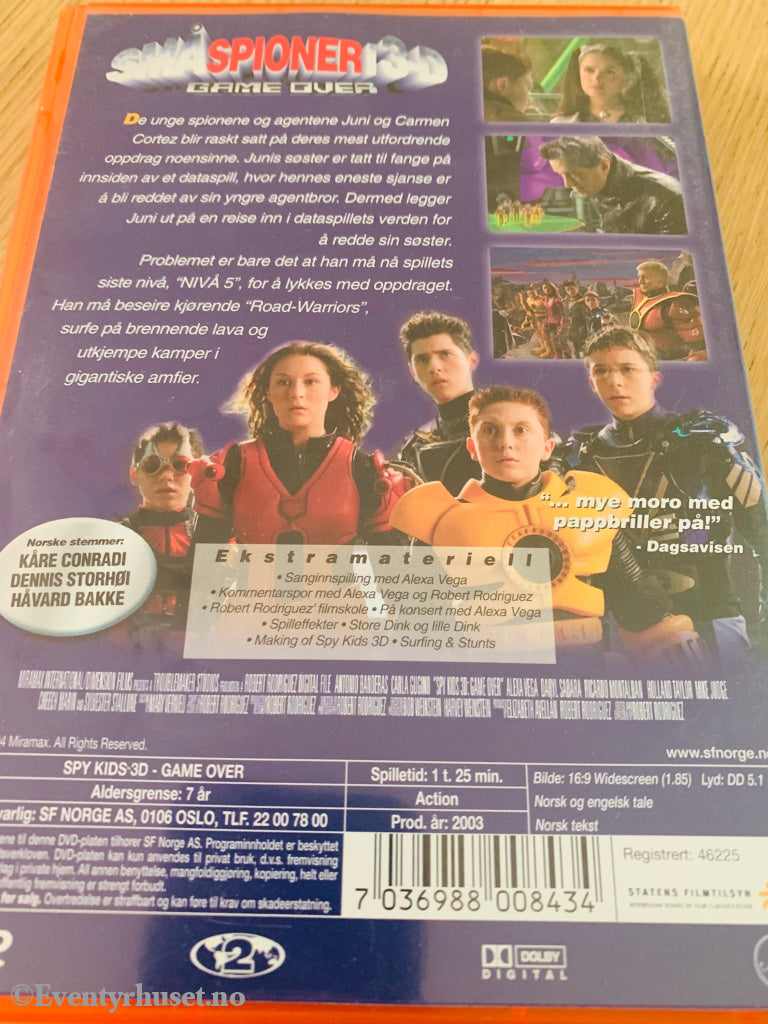 Små Spioner 3D. 2003. Dvd. Med Mange 3D Briller. Dvd