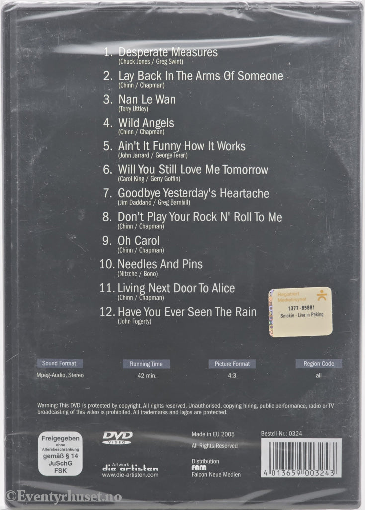 Smokie – Live in Peking. 1996. DVD. Ny i plast!