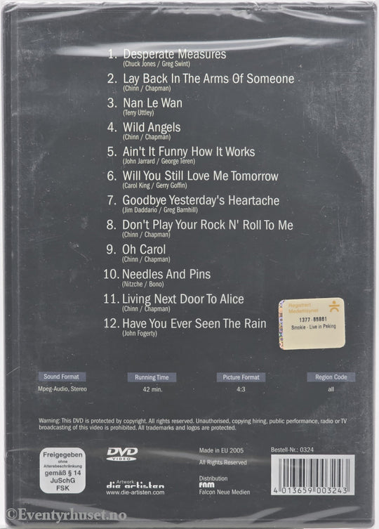 Smokie – Live in Peking. 1996. DVD. Ny i plast!