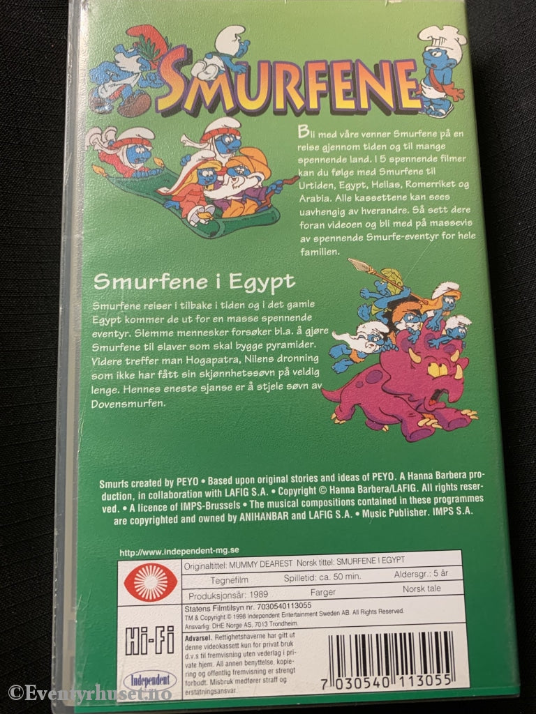 Smurfene I Egypt. Vhs (Dhe Norge Versjonen).