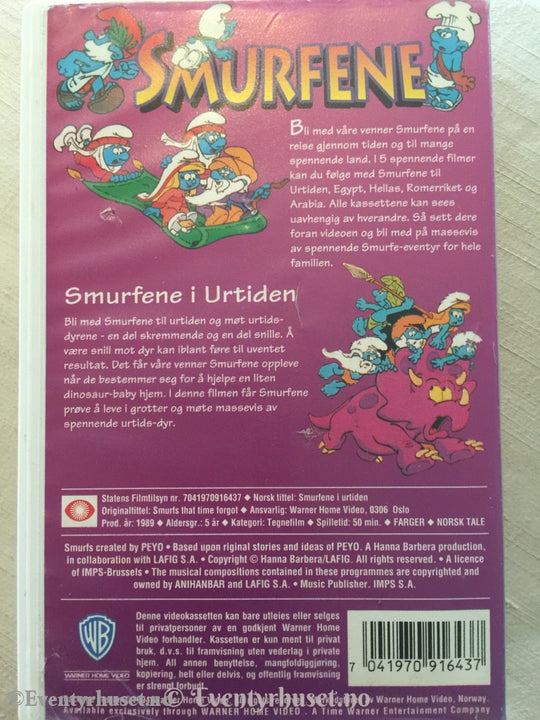 Smurfene I Urtiden. 1989. Vhs