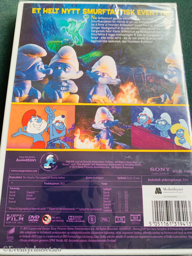 Smurfene - Smurfedalens Hemmelighet. 2013. Dvd. Ny I Plast! Dvd