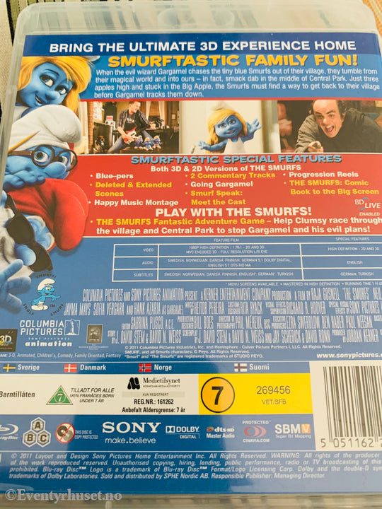 Smurfs (Smurfene) 3D. Blu-Ray. Blu-Ray Disc