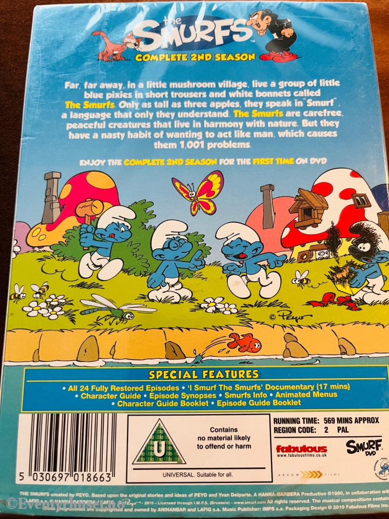 Smurfs (Smurfene). Dvd Samleboks Ny I Plast!