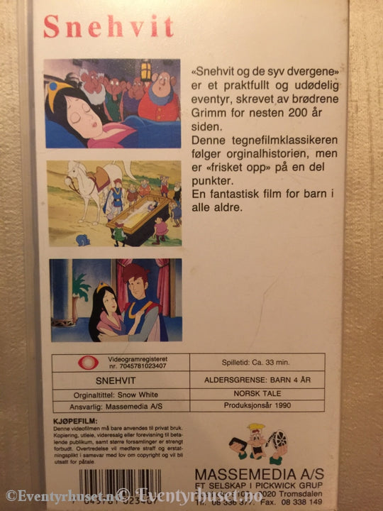 Snehvit. 1990. Vhs. Vhs