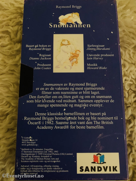 Snømannen. 1992. Vhs. Slipcase. Vhs