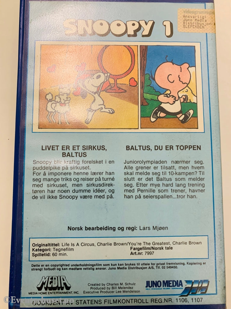 Snoopy 1. Vhs Big Box.