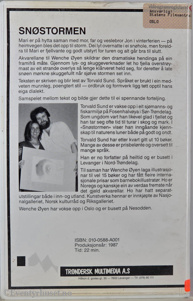Snøstormen – 1987 . VHS Big Box.